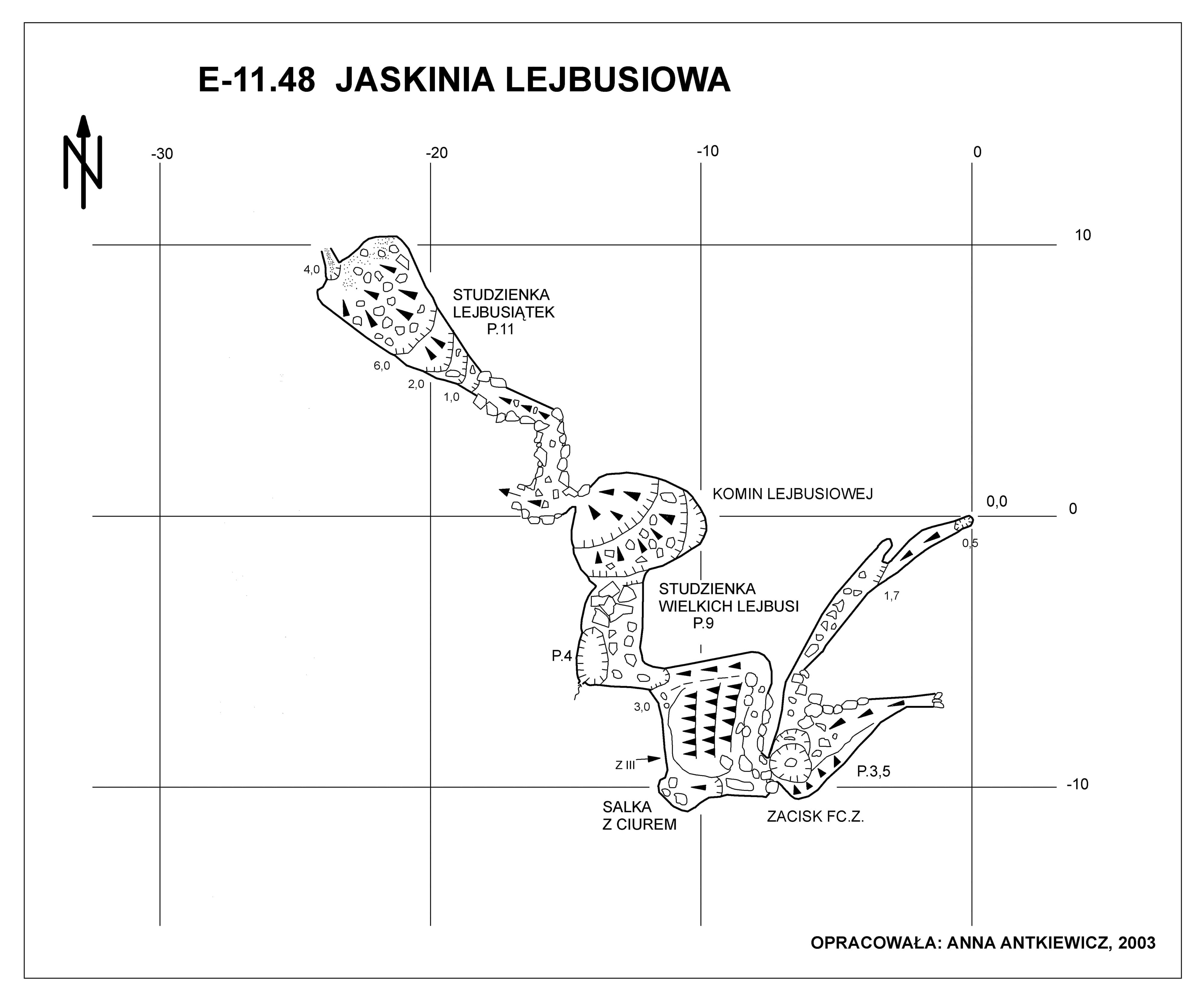 Jaskinia Lejbusiowa - plan