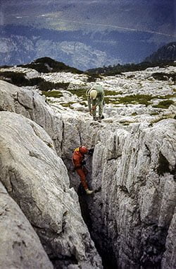 Abisso Micheli Gortani - Monte Canin 1981 fot. K. Hancbach